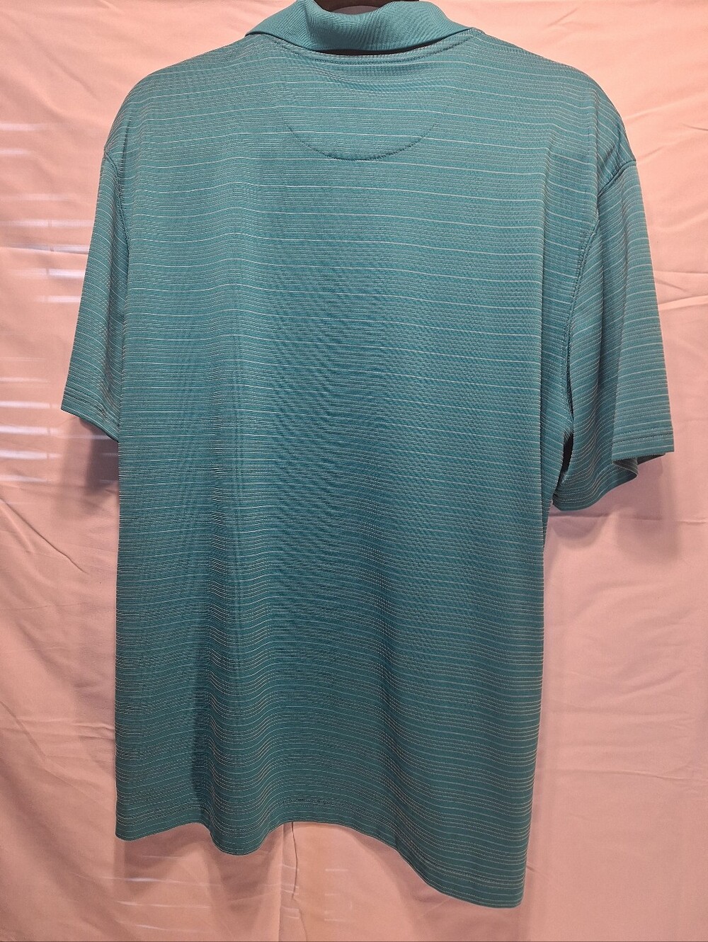Men's Haggar Teal Short Sleeve Performance Polo Size Large - Picture 2 of 3
